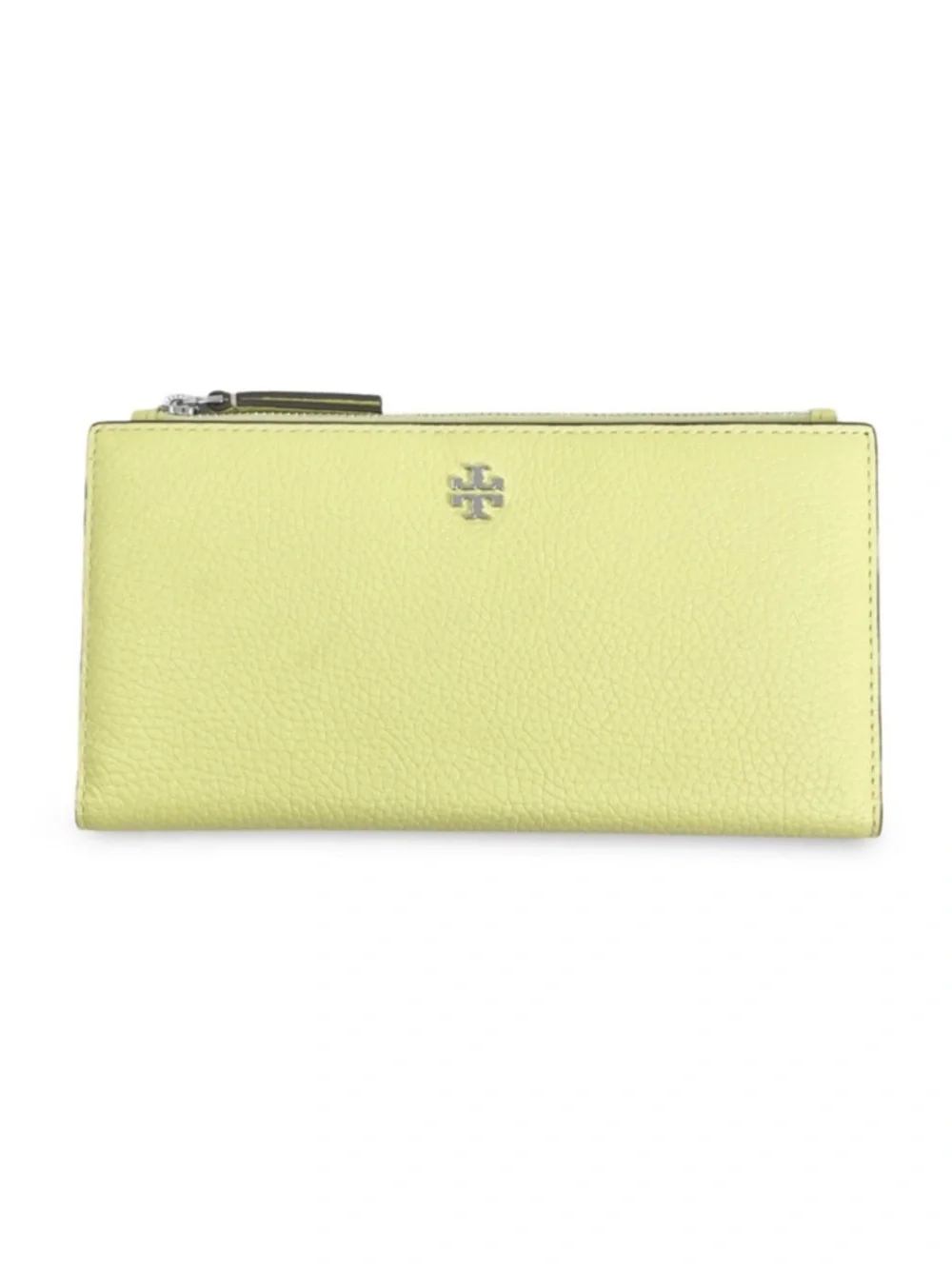 Tory Burch | NWT Blake ColorBlock Slim Envelope Wallet Yellow Pinefrost Silver